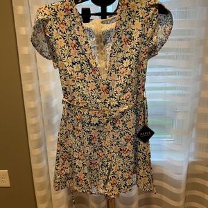 Floral deep V romper